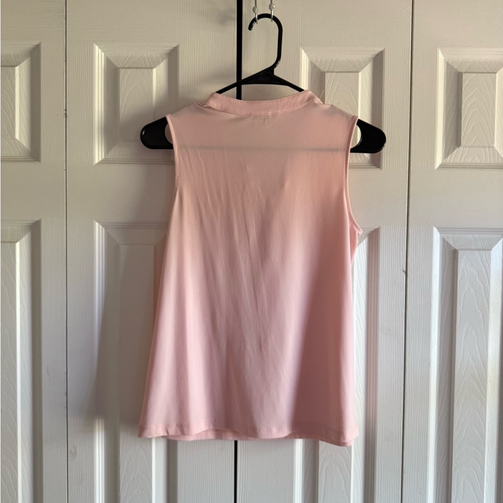 Liz Claiborne Pink Sleeveless Tie Front Blouse - Picture 3 of 3